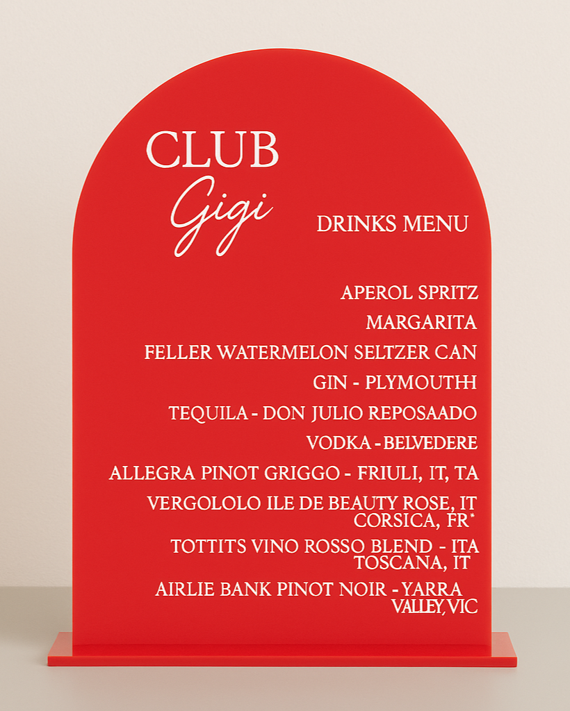 The Bar Menu