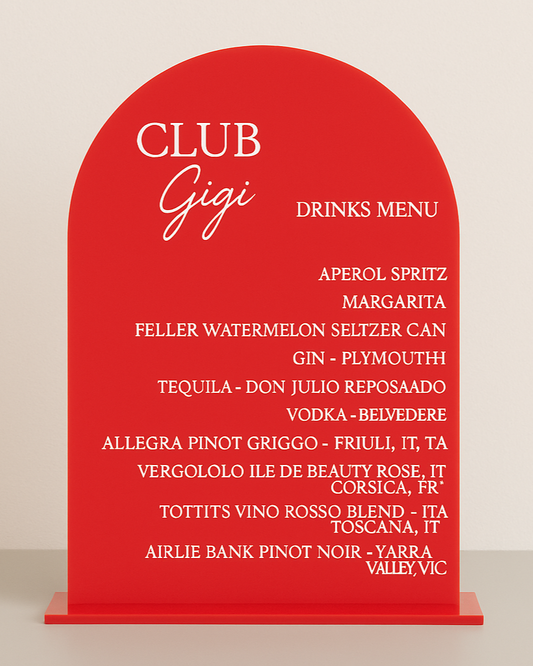 The Bar Menu